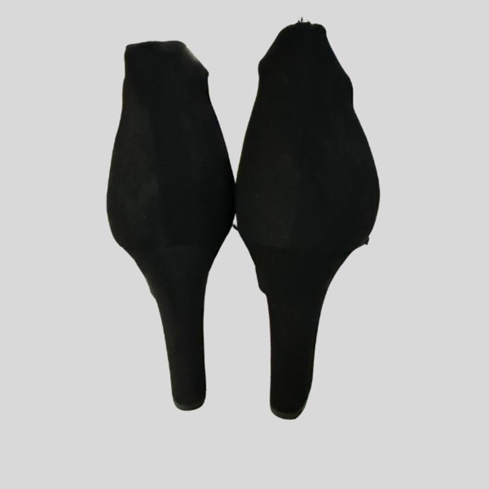 Delicious Ready-H Black Faux Suede Open Toe Ankle Strap Heels Size 9 - Picture 3 of 5